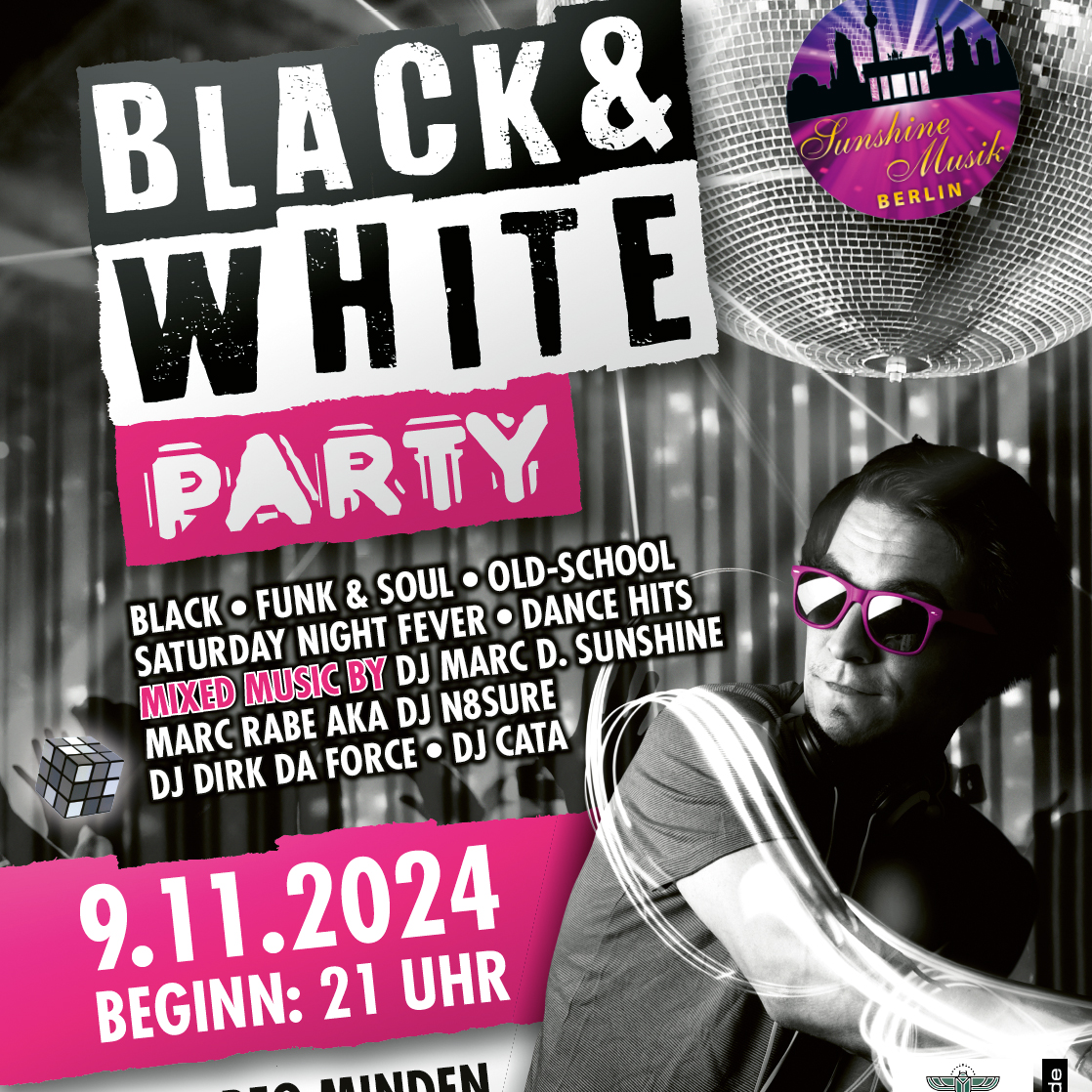 Sunshine BLACK & WHITE Party Scarabeo Minden